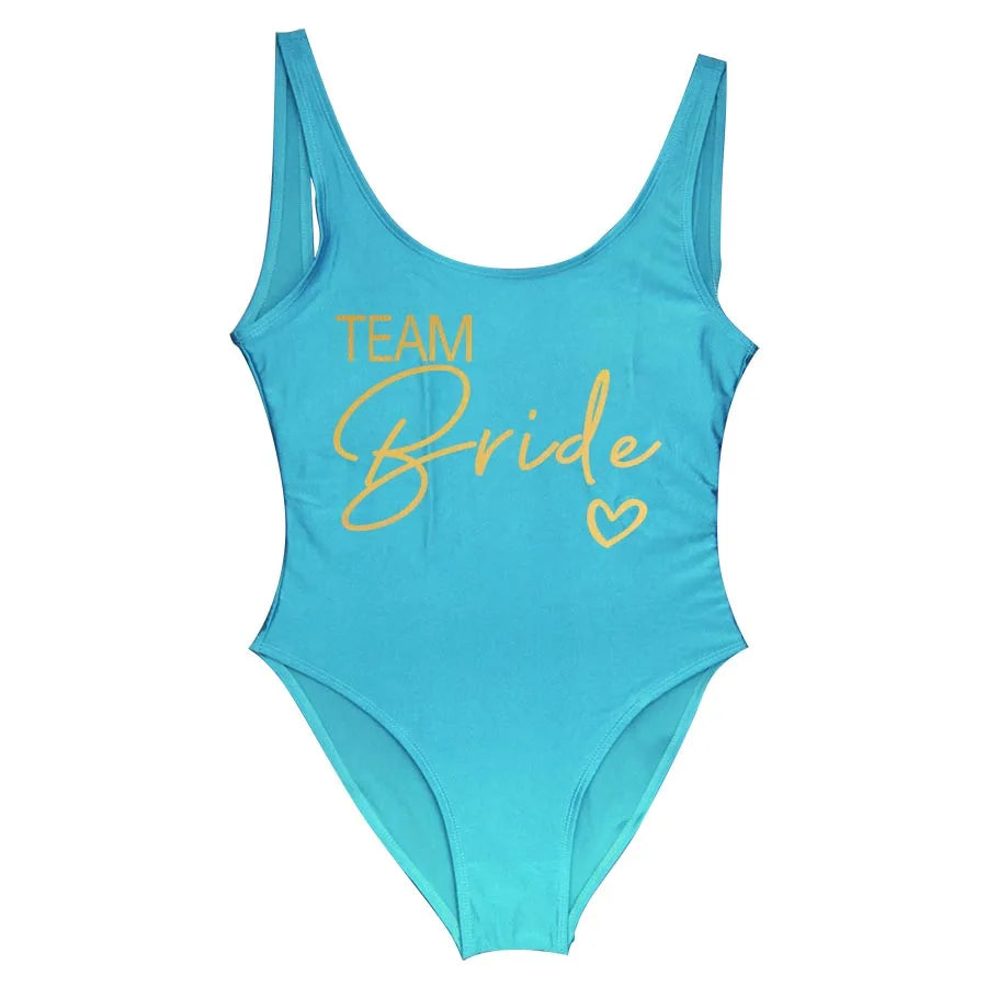 Women’s "Bride" & "Team Bride" One-Piece Swimsuit