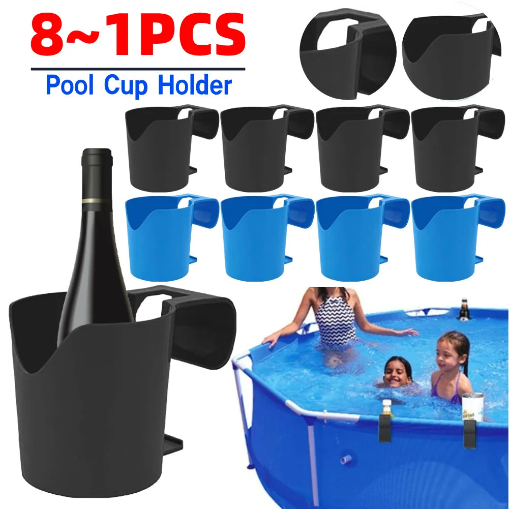 No-Punch Above Ground Poolside Cup Holder & Storage Shelf