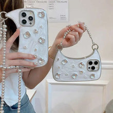 Glitter Rhinestone Phone Case With Chain for iPhone