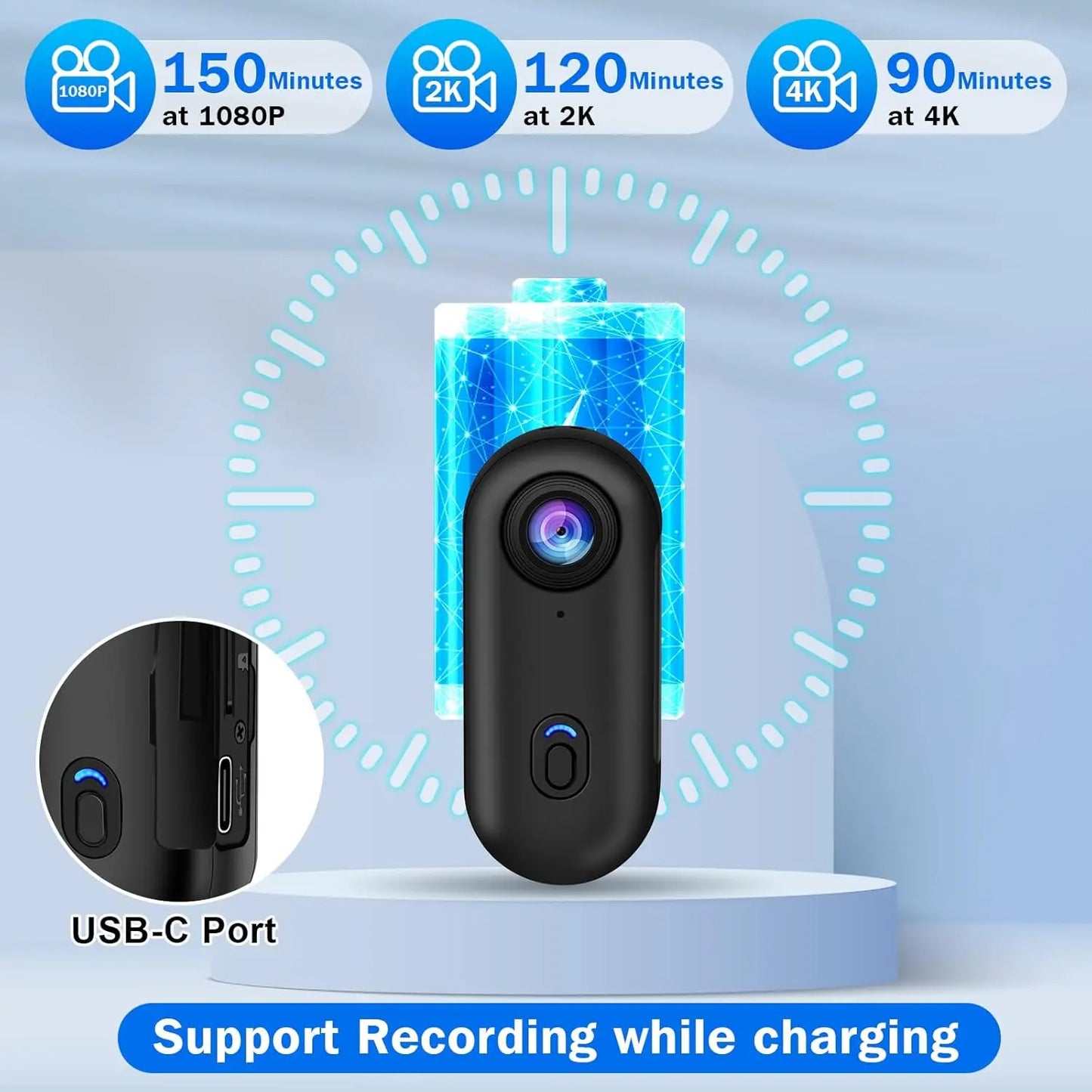 4K Mini WiFi Magnetic POV Body & Action Camera