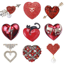 Valentine's Day Romantic Rhinestone Heart Brooches