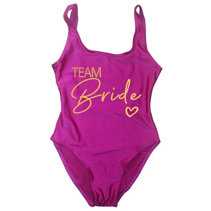Women’s "Bride" & "Team Bride" One-Piece Swimsuit