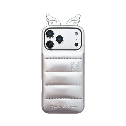 Cute 3D Wing & Devil Horns Puffer Leather Phone Case