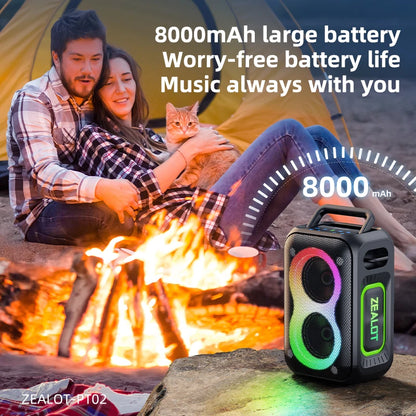 ZEALOT PT02 60W Portable Wireless Party Speaker with Dynamic RGB Lights