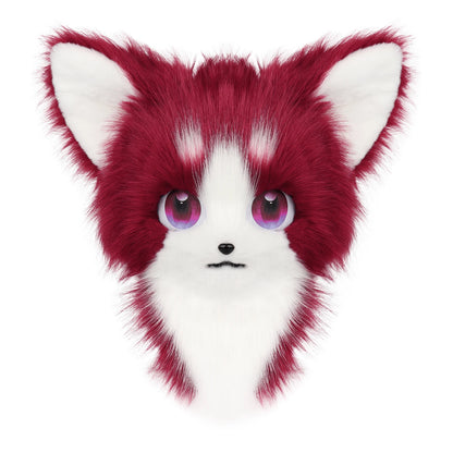 Animal Furry Fursuit Head Mask - Plush Cat & Fox Cosplay Prop