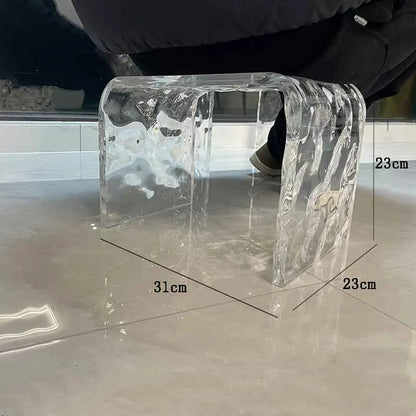 Water Ripple Acrylic Stool & Modern Transparent Footstool