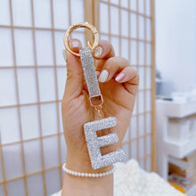 Sparkling Rhinestone Alphabet Keychain