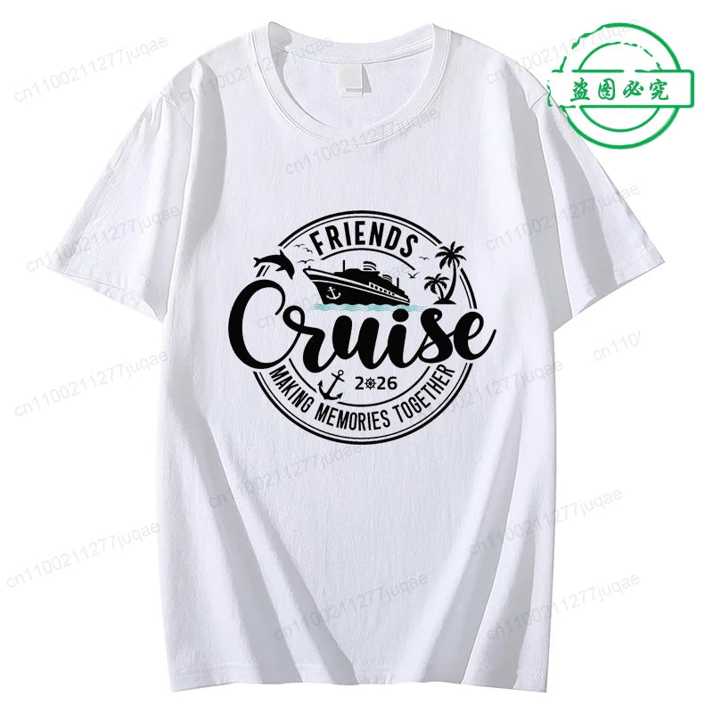 Women’s Cruise Squad 2026 Graphic T-Shirt – Casual Short Sleeve Vacation Tee