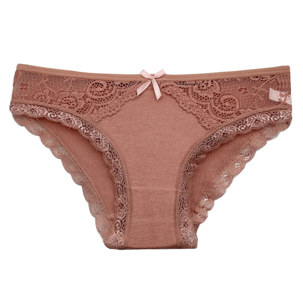 5-Pack Women's Low Rise Cotton Briefs with Lace Trim