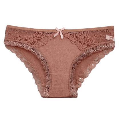 5-Pack Women's Low Rise Cotton Briefs with Lace Trim
