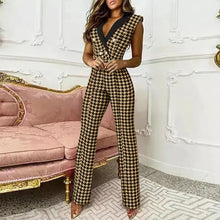 Plaid Sleeveless Slim Fit Vest Top and Long Pants Set