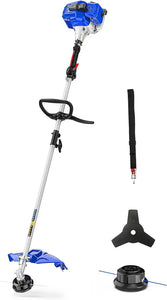 26cc Gas Powered 3 in 1 String Trimmer/Edger 17'' with 10'' Brush Cutter & Shoulder Strap