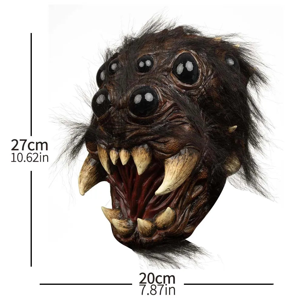 Horror Multi-Eyed Monster Half-Face Latex Mask – Creepy Halloween Cosplay Prop