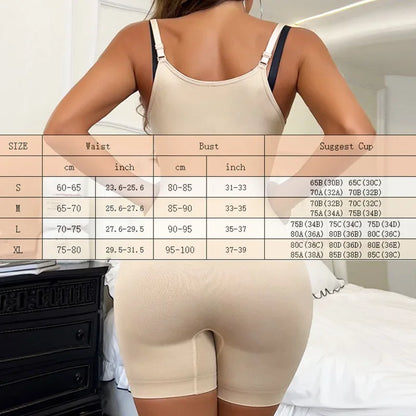 GUUDIA Open Bust Bodysuit Stretchy Spandex Tummy Control Full Back Shapewear Adjustable