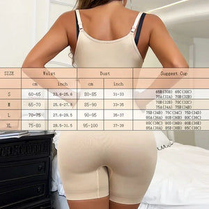 GUUDIA Open Bust Bodysuit Stretchy Spandex Tummy Control Full Back Shapewear Adjustable