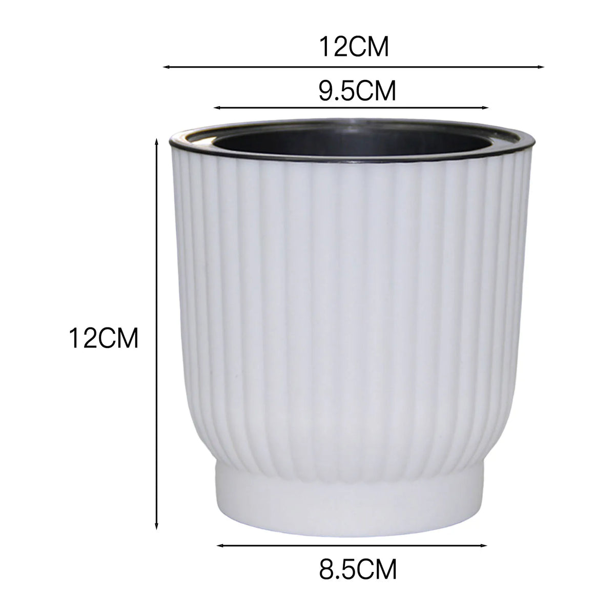 Modern White Round Self-Watering Desktop Plant Pot