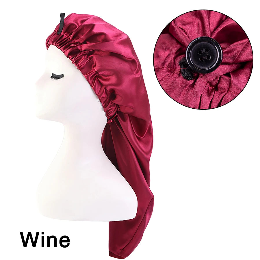 Satin Solid Color Sleeping Cap