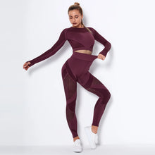 2PCS Seamless Quick Dry Long-sleeved Fitness Set