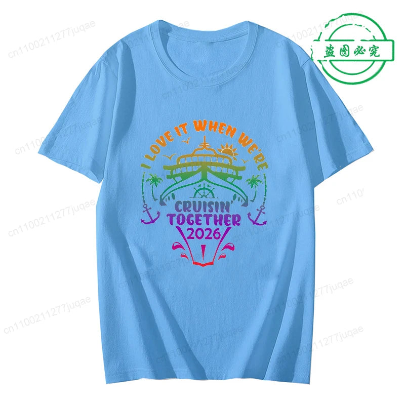 Unisex Cruise Squad 2026 Matching Cotton T-Shirt – Family Vacation & Sailing Tee
