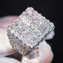 Huitan Trendy Geometric Cubic Zirconia Ring
