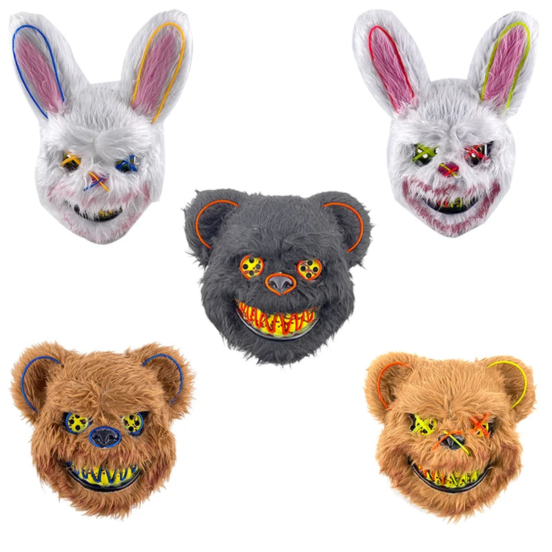 Novelty LED Bloody Furry Bunny Rabbit Bear Mask
