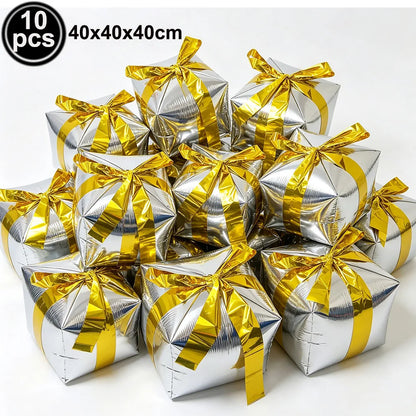 Large Santa Claus Foil Balloons & Christmas Tree Gift Box Decor