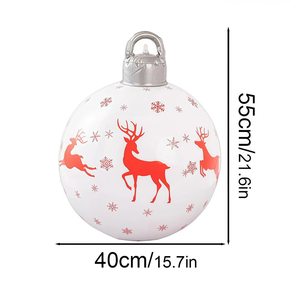 40cm Outdoor Inflatable Christmas Decorated Ball - PVC Giant Ornament for Xmas Tree & Home Yard