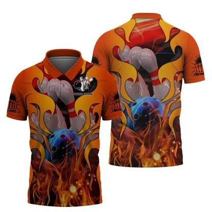 Custom Name Bowling Graphic Polo Shirt