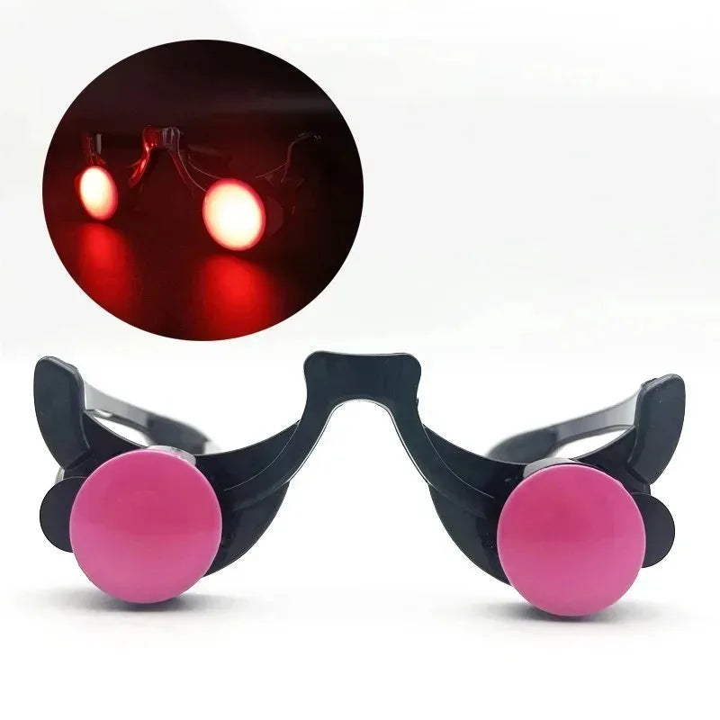 Glow-in-the-Dark LED Red Eye Horror Glasses for Halloween
