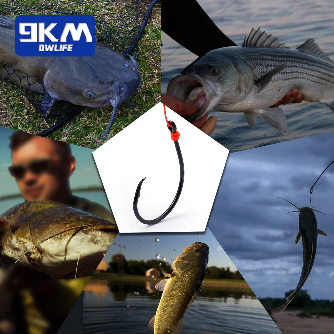 9KM Inline Wide Gap Circle Hooks Set