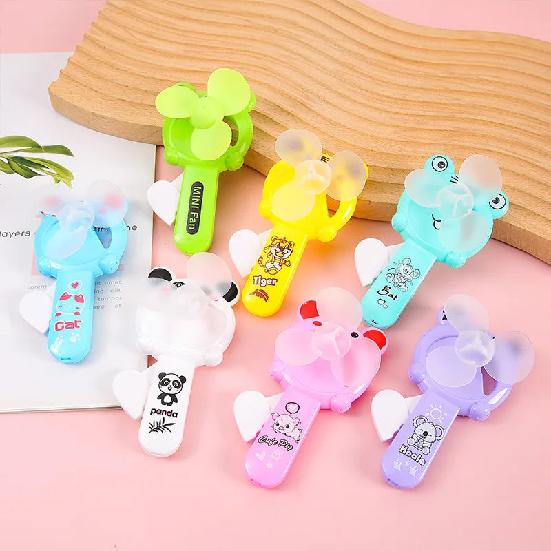 10Pcs Cartoon Cute Mini Portable Hand Pressure Fan Toys