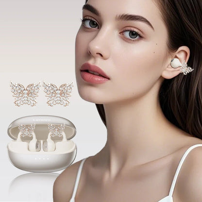Lenovo LK6 Wireless Bluetooth 5.4 Clip-On Earphones with HD Audio & Noise Reduction