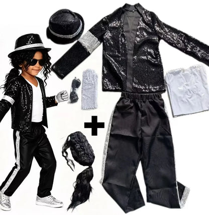 Boys' Michael Jackson Red Leather Jacket & Pants Set 