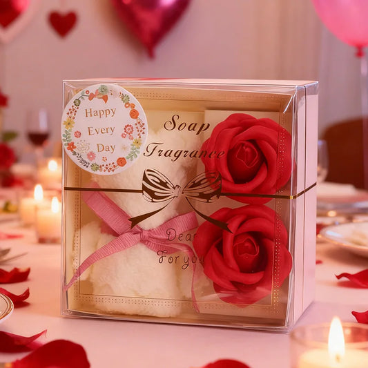 Towel Bear Soap Flower Gift Box