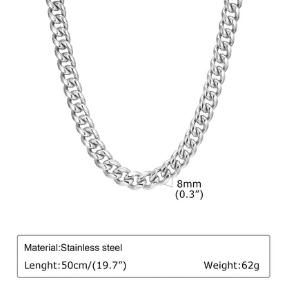 Vnox Steel Cuban Chain Necklace