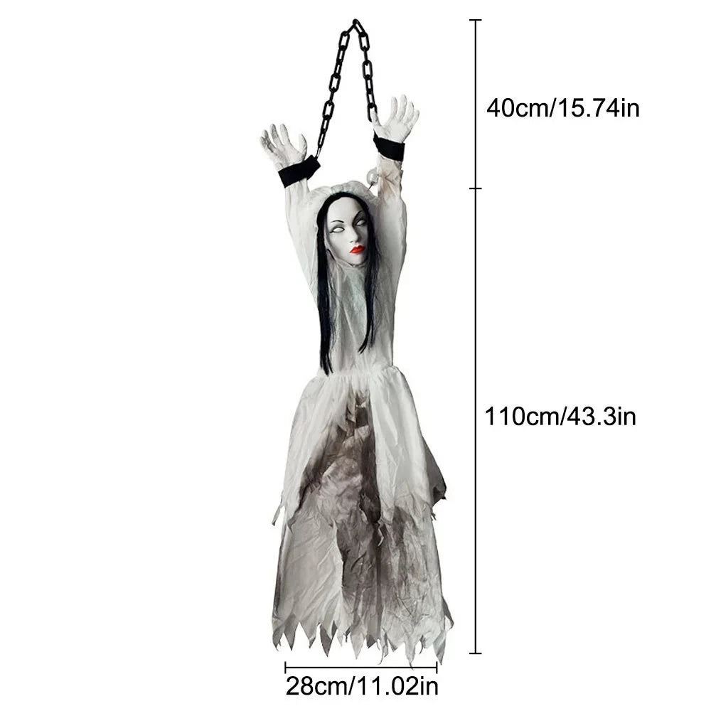 Animated Hanging Halloween Clown with Glowing Eyes & Sound Effects