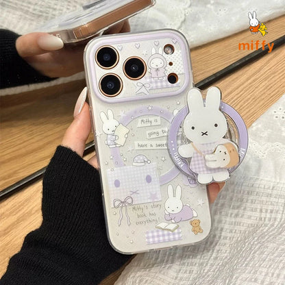 Kawaii Creative Crossbody Rabbit Magnetic Cellphone Case for iPhone