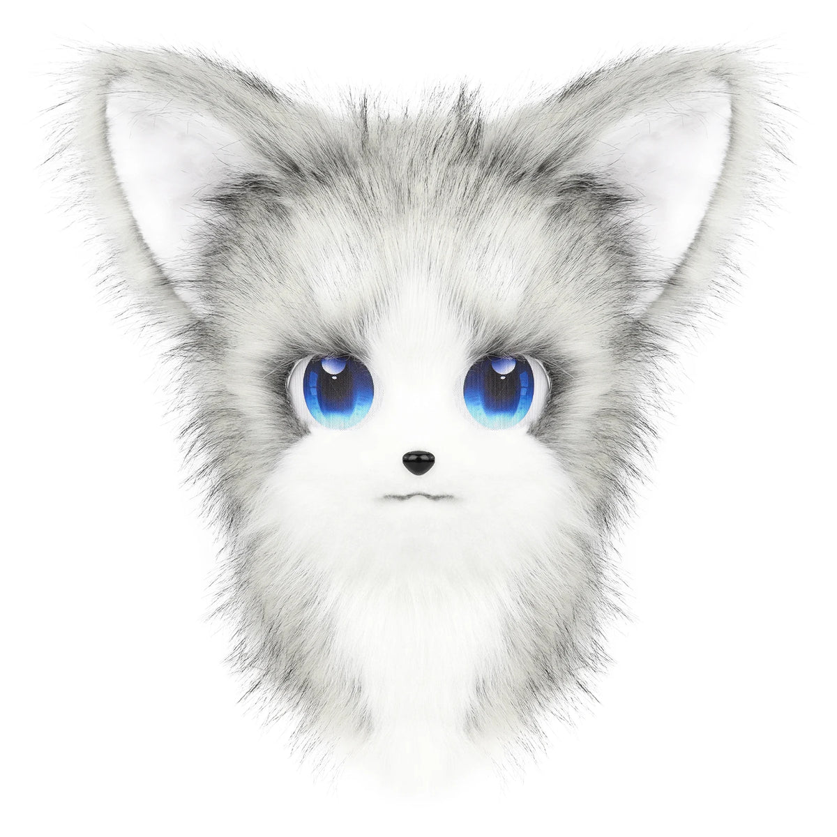 Animal Furry Fursuit Head Mask - Plush Cat & Fox Cosplay Prop