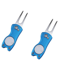 Foldable Golf Divot Repair Tool with Golf Ball Groove Cleaner