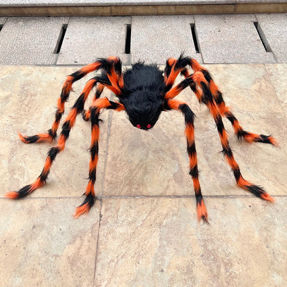 Giant Plush Black Spider Outdoor Halloween Prop Decor