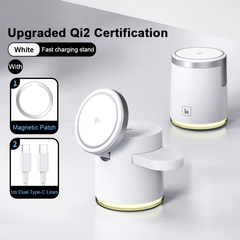 Qi2 Wireless 3-in-1 Fast Charging Station Stand