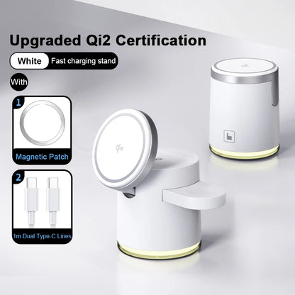 Qi2 Wireless 3-in-1 Fast Charging Station Stand
