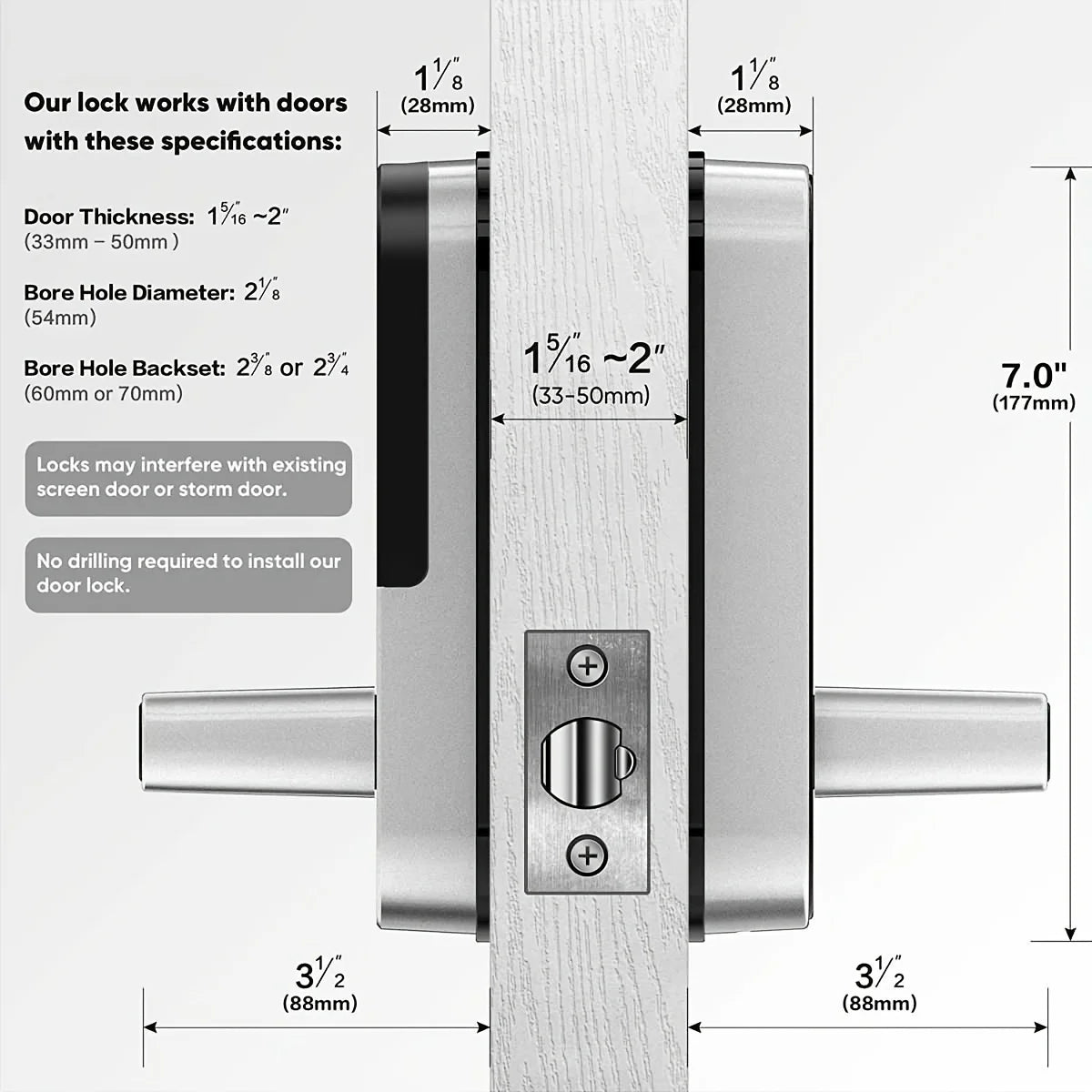 Smart Fingerprint Door Lock with WiFi App Control, NFC, and IP67 Waterproofing