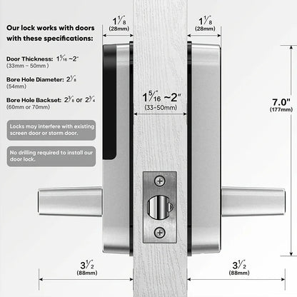 Smart Fingerprint Door Lock with WiFi App Control, NFC, and IP67 Waterproofing