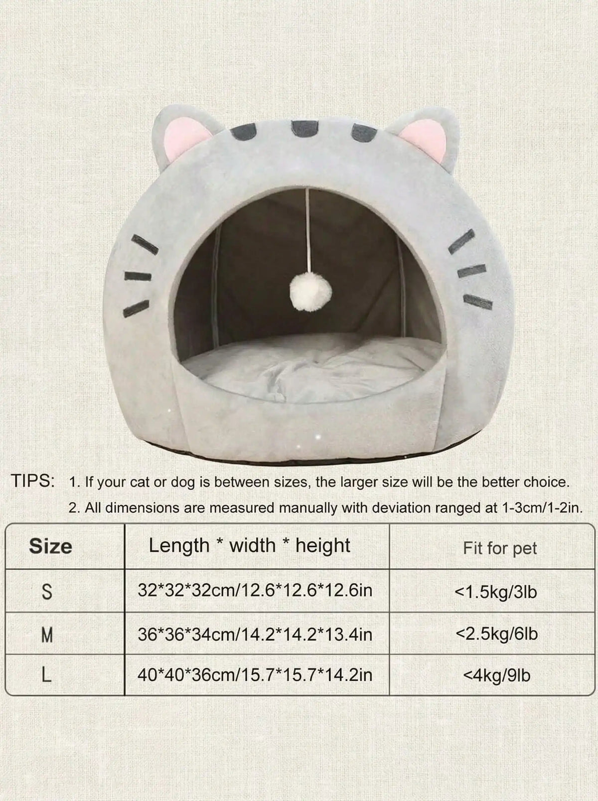 PETSIN Soft & Breathable All-Season Cat Sleeping Basket House
