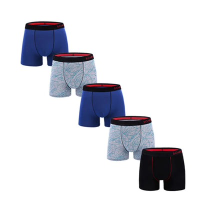 BONITOS Men's Cotton Printed Boxer Shorts Set (5 - Pair)