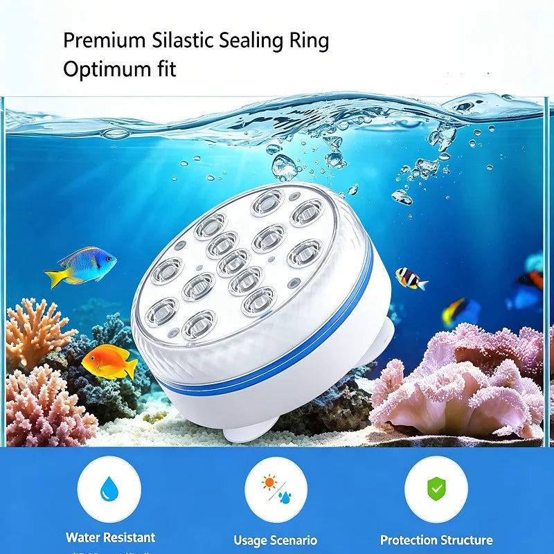IP68 Waterproof Submersible LED Pool Light – Color-Changing RGB Underwater Lamp for Swimming Pools & Ponds
