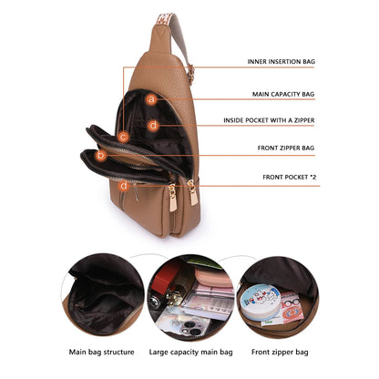 Faux Leather Crossbody Chest Bag