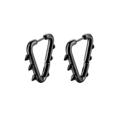 Stainless Steel Spike Huggie Hoop Earrings – Gothic & Punk Unisex Jewelry