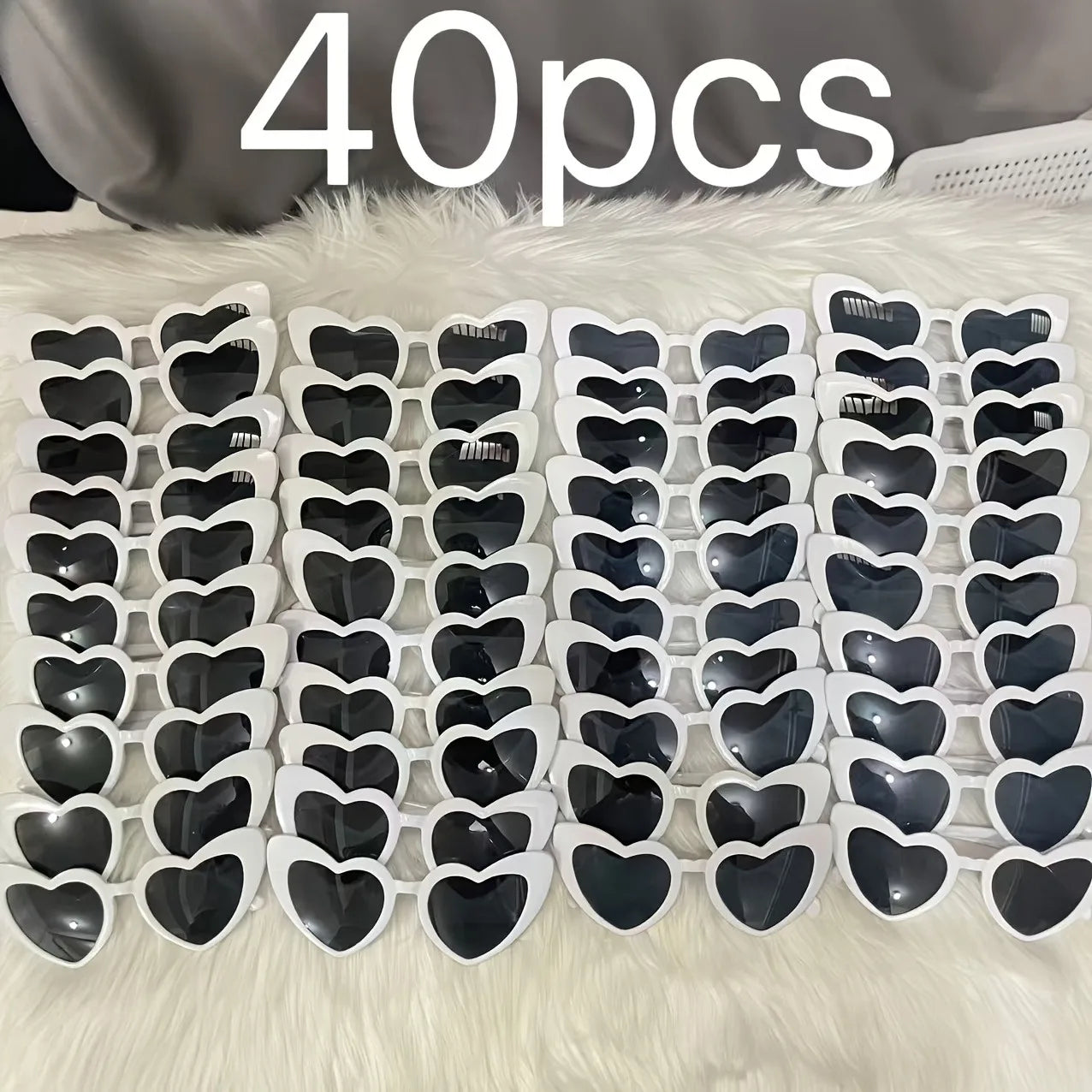 40Pcs Heart-Shaped Party Sunglasses Set